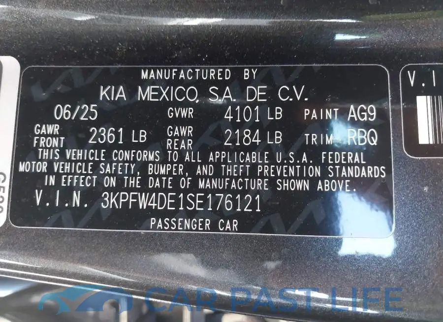 3KPFW4DE1SE176121# 9
