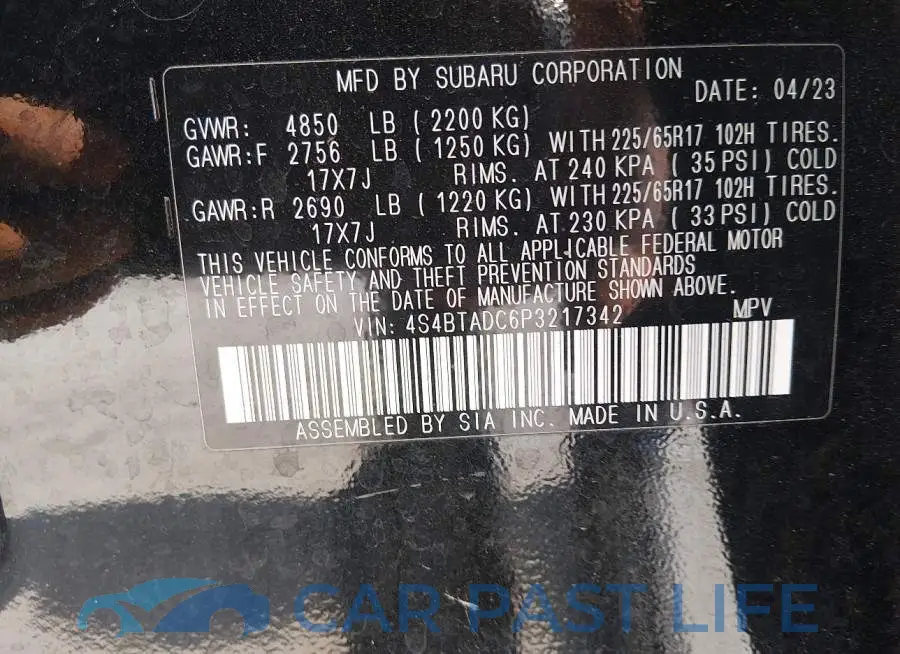 4S4BTADC6P3217342# 9