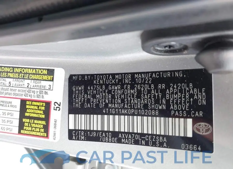 4T1G11AK0PU102088# 9