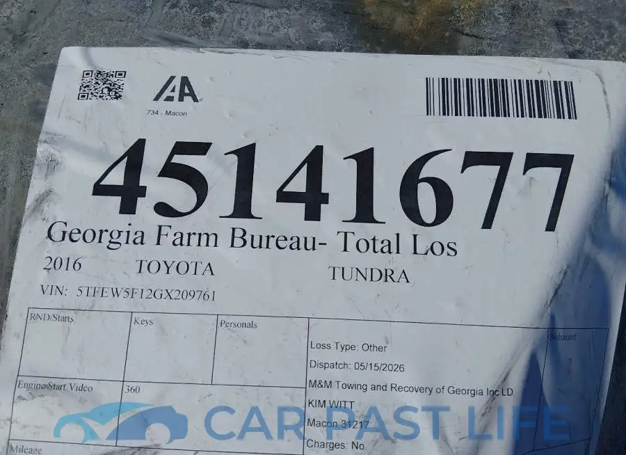 5TFEW5F12GX209761# 9