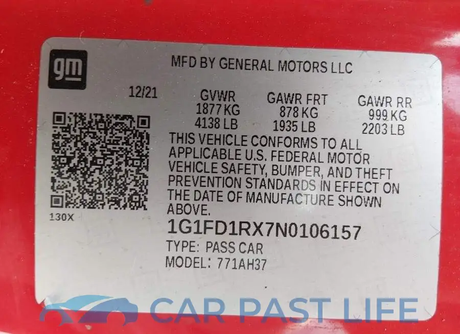 1G1FD1RX7N0106157# 9