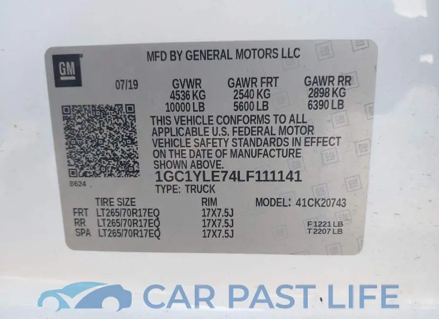 1GC1YLE74LF111141# 9
