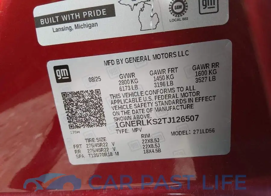 1GNERLKS2TJ126507# 9