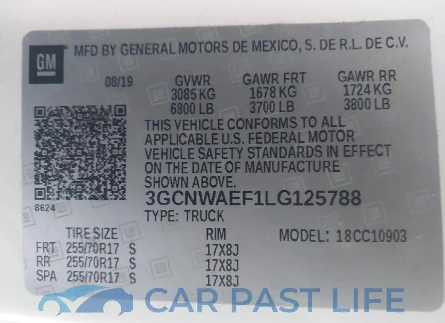 3GCNWAEF1LG125788# 9
