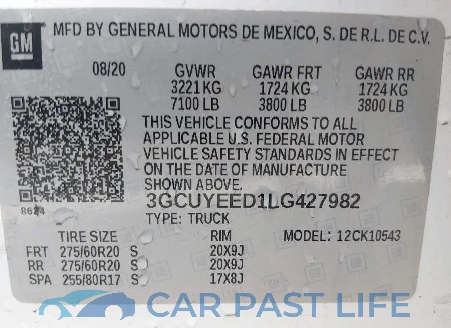 3GCUYEED1LG427982# 9