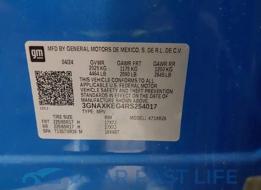 3GNAXKEG4RS254017# 9