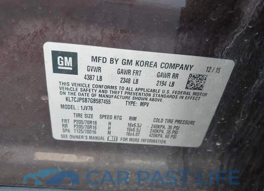 KL7CJPSB7GB587455# 9