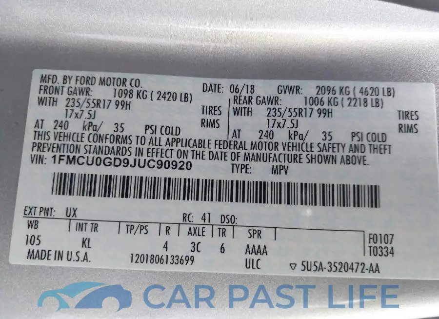 1FMCU0GD9JUC90920# 9