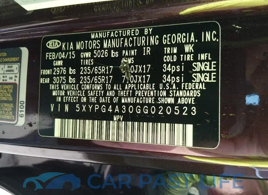 5XYPG4A30GG020523# 9