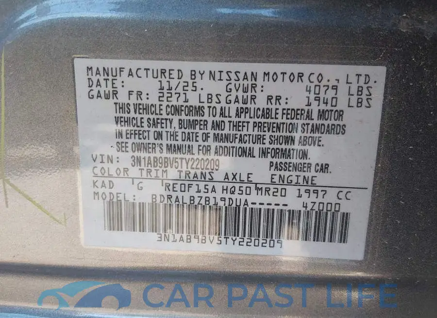 3N1AB9BV5TY220209# 9