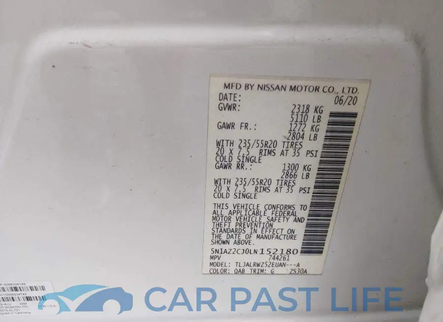 5N1AZ2CJ0LN152180# 9