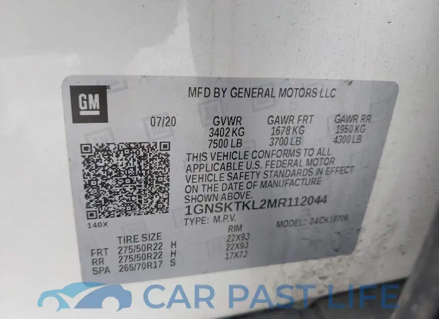 1GNSKTKL2MR112044# 9