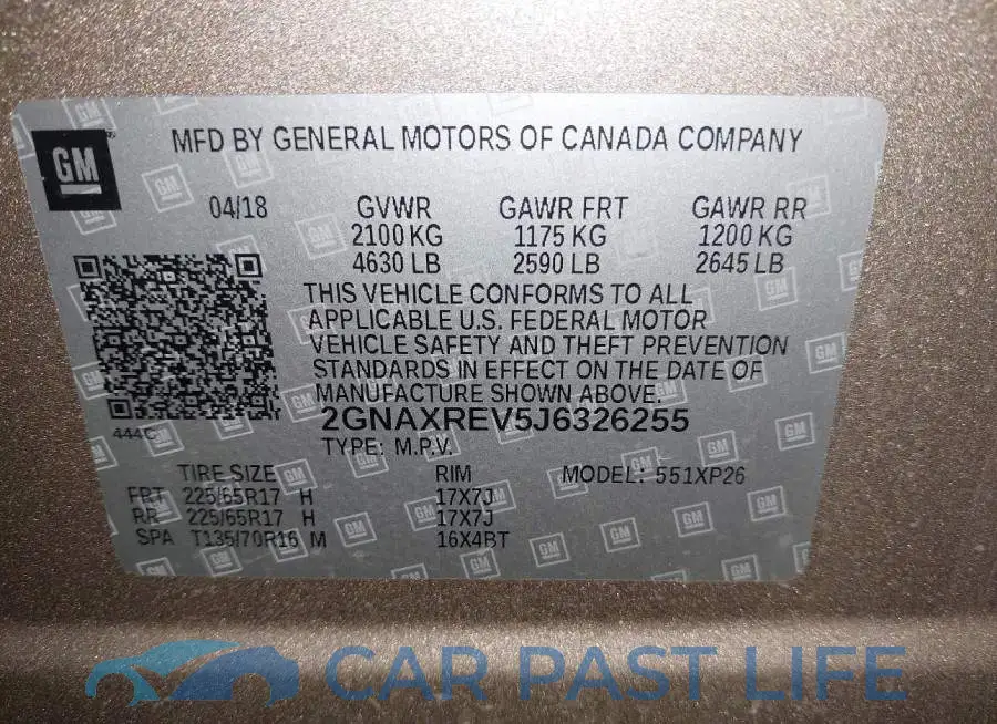 2GNAXREV5J6326255# 9