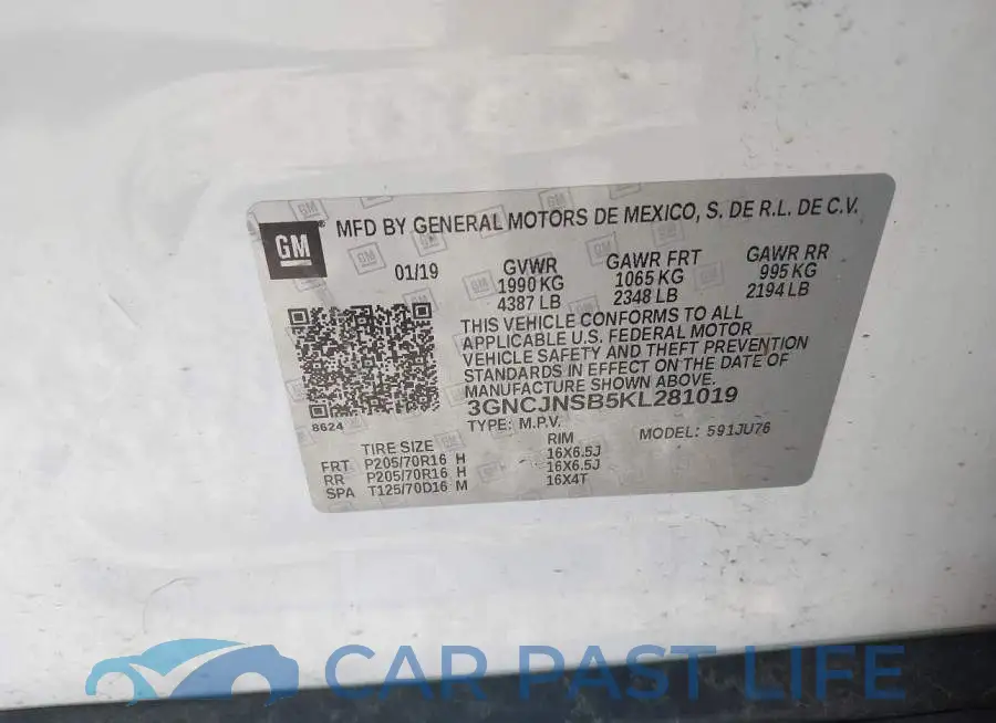 3GNCJNSB5KL281019# 9