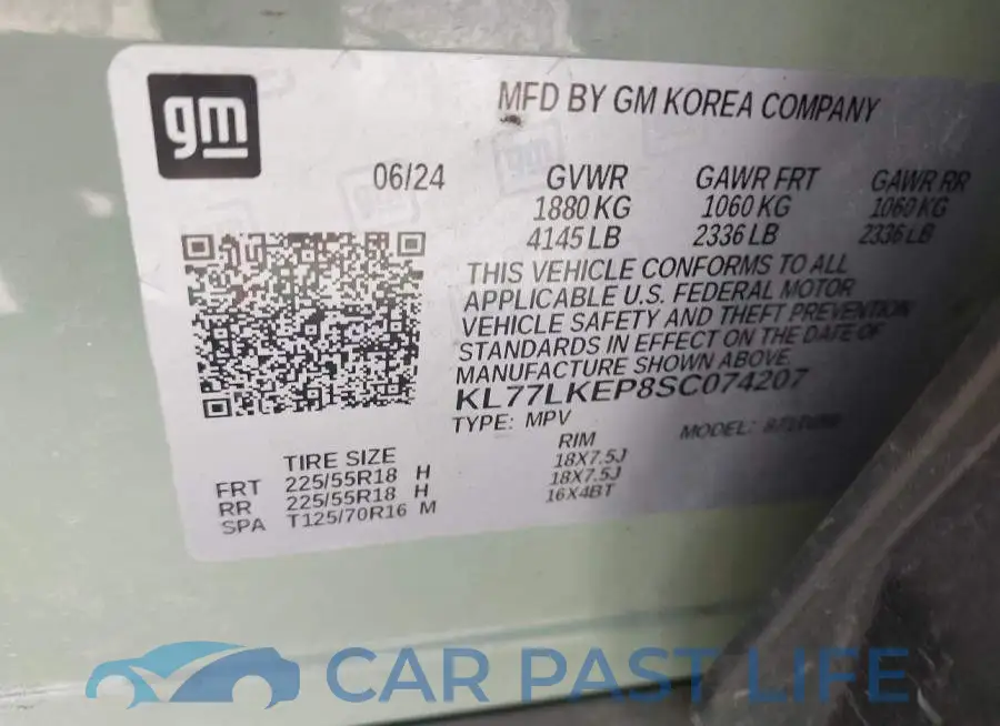 KL77LKEP8SC074207# 9