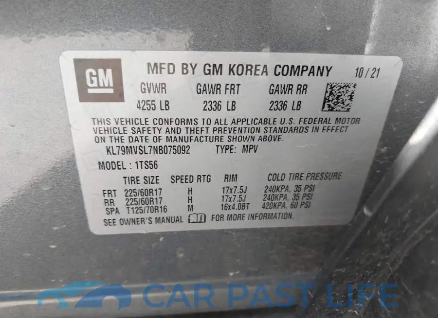 KL79MVSL7NB075092# 9