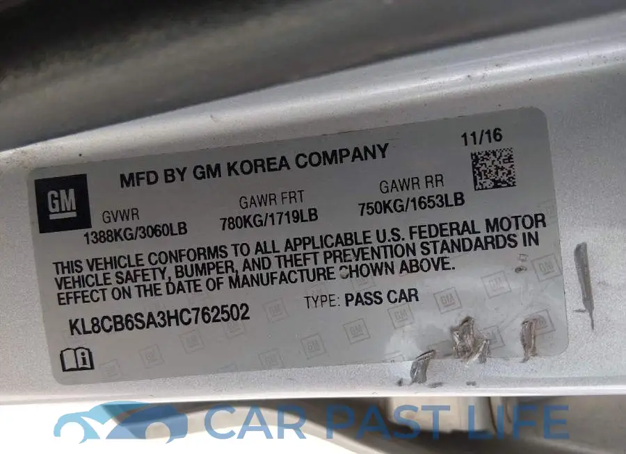 KL8CB6SA3HC762502# 9
