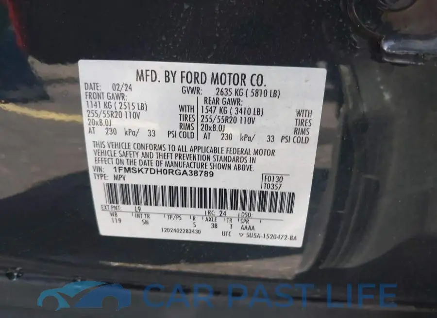 1FMSK7DH0RGA38789# 9