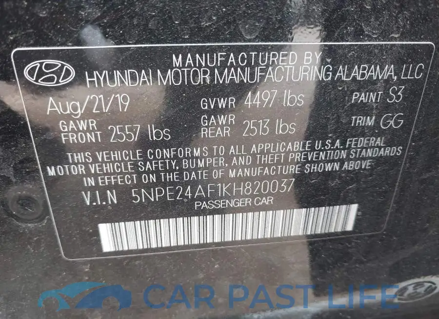 5NPE24AF1KH820037# 9
