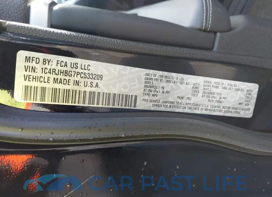 1C4RJHBG7PC533209# 9