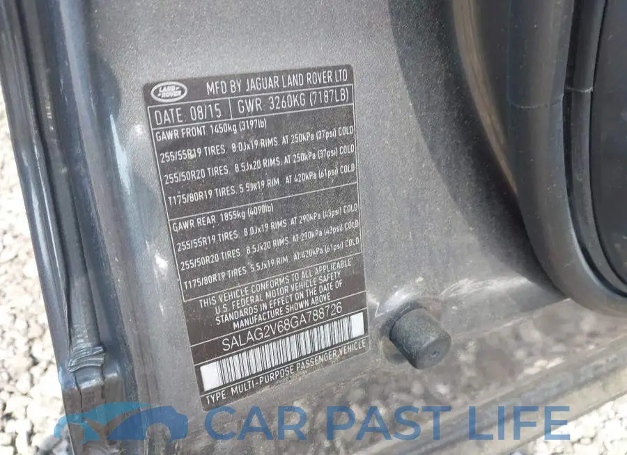 SALAG2V68GA788726# 9