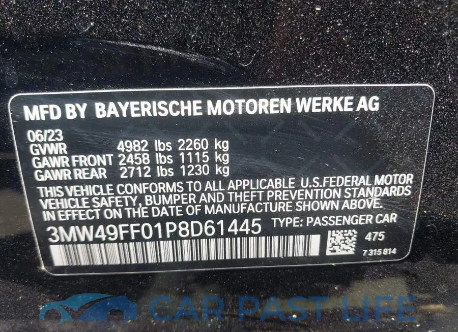 3MW49FF01P8D61445# 9