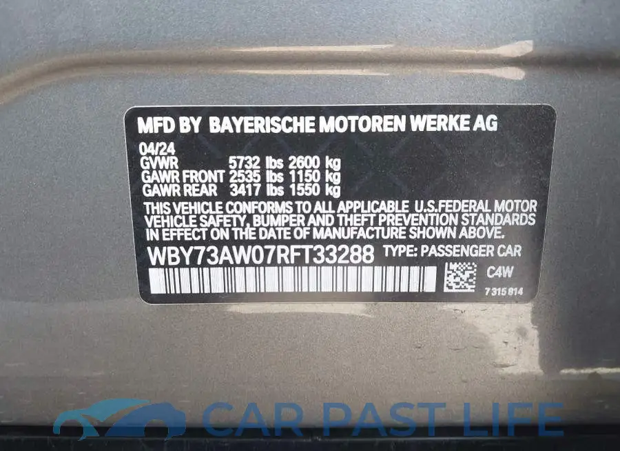 WBY73AW07RFT33288# 9