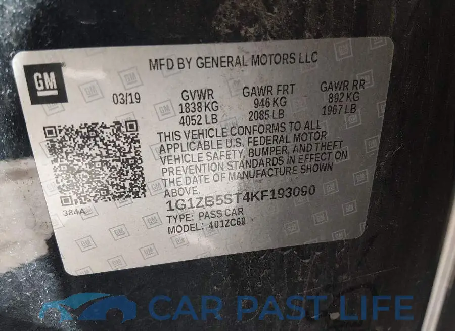1G1ZB5ST4KF193090# 9