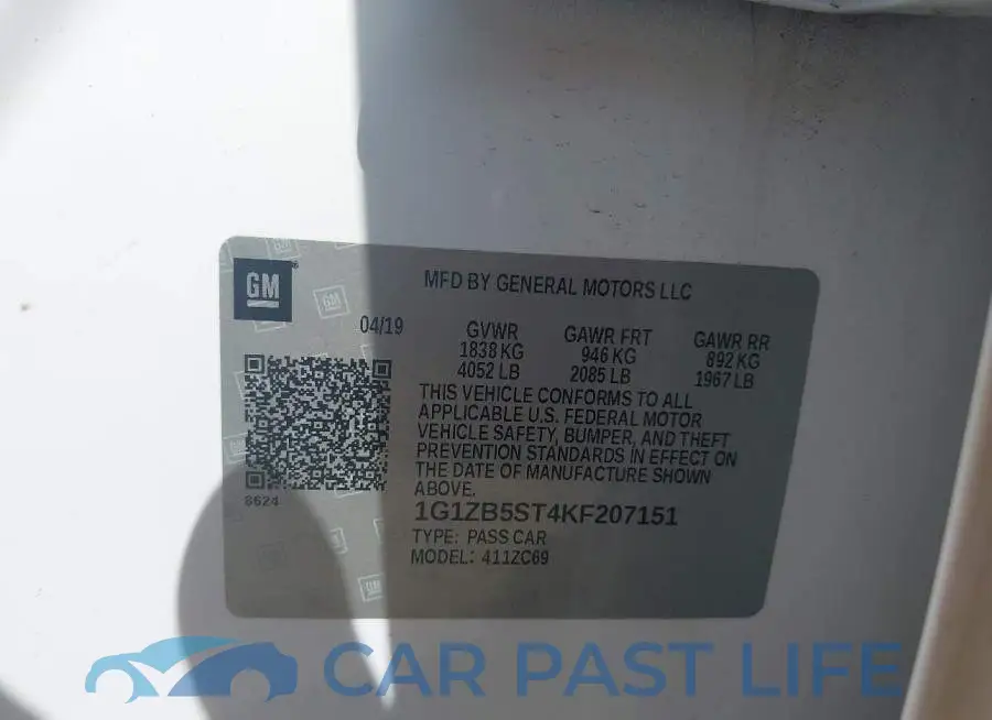 1G1ZB5ST4KF207151# 9