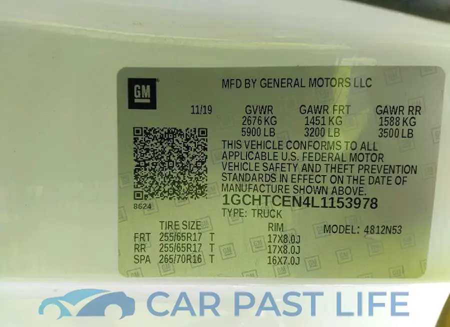 1GCHTCEN4L1153978# 9