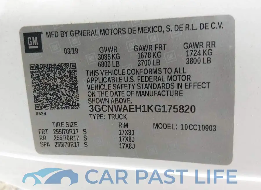 3GCNWAEH1KG175820# 9