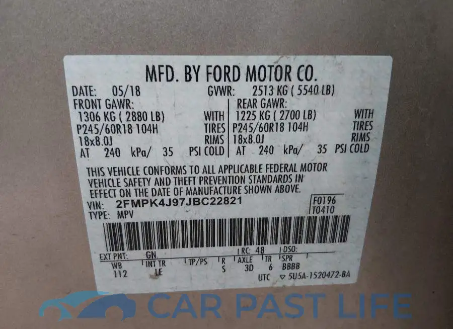 2FMPK4J97JBC22821# 9
