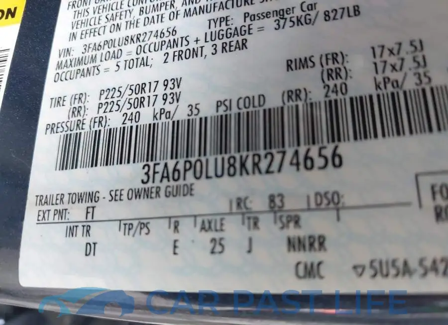 3FA6P0LU8KR274656# 9
