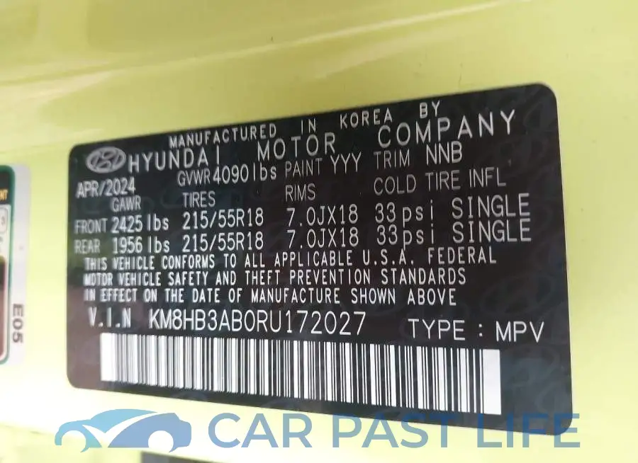 KM8HB3AB0RU172027# 9