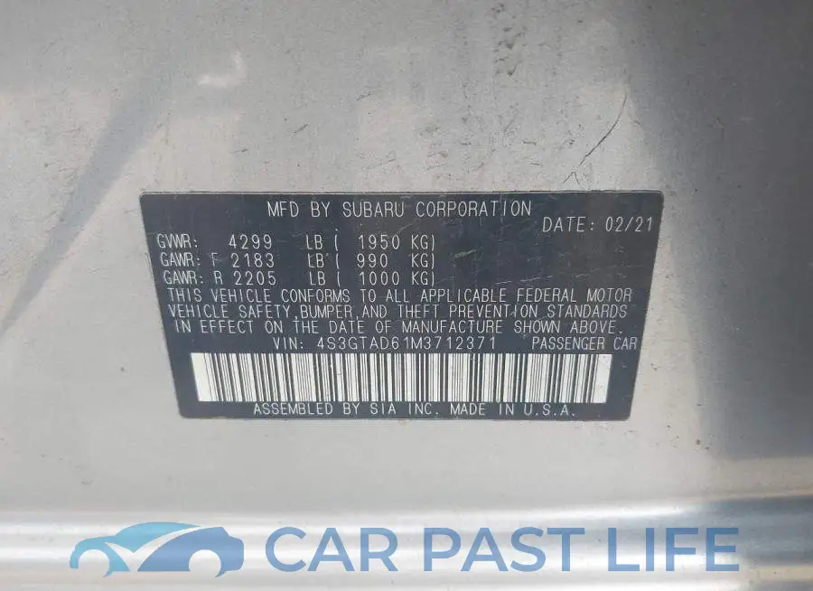 4S3GTAD61M3712371# 9