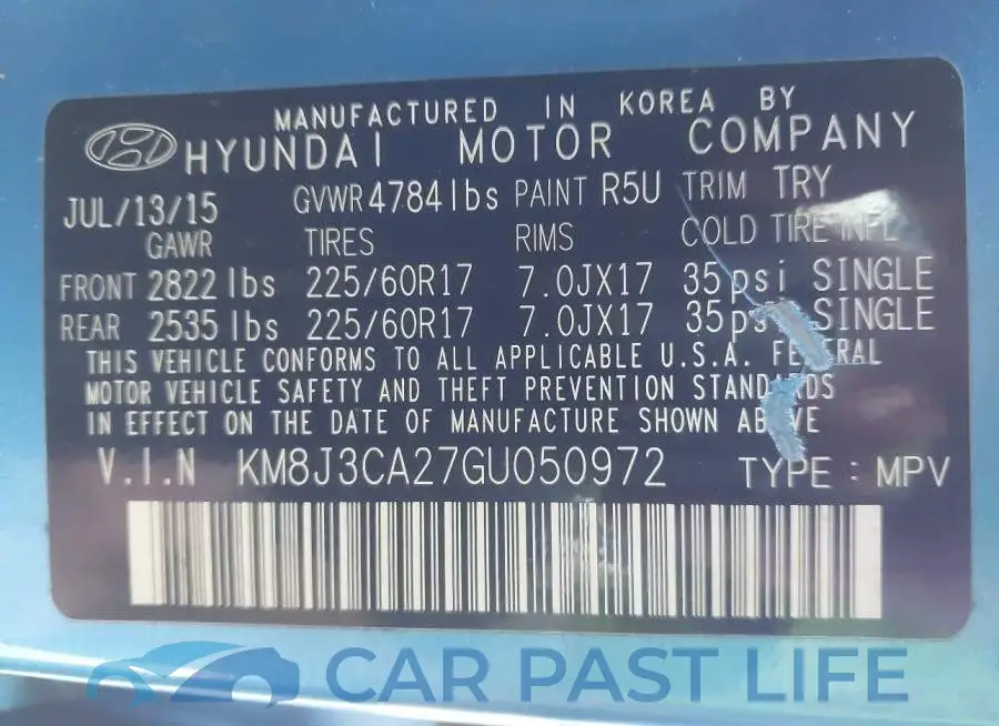 KM8J3CA27GU050972# 9