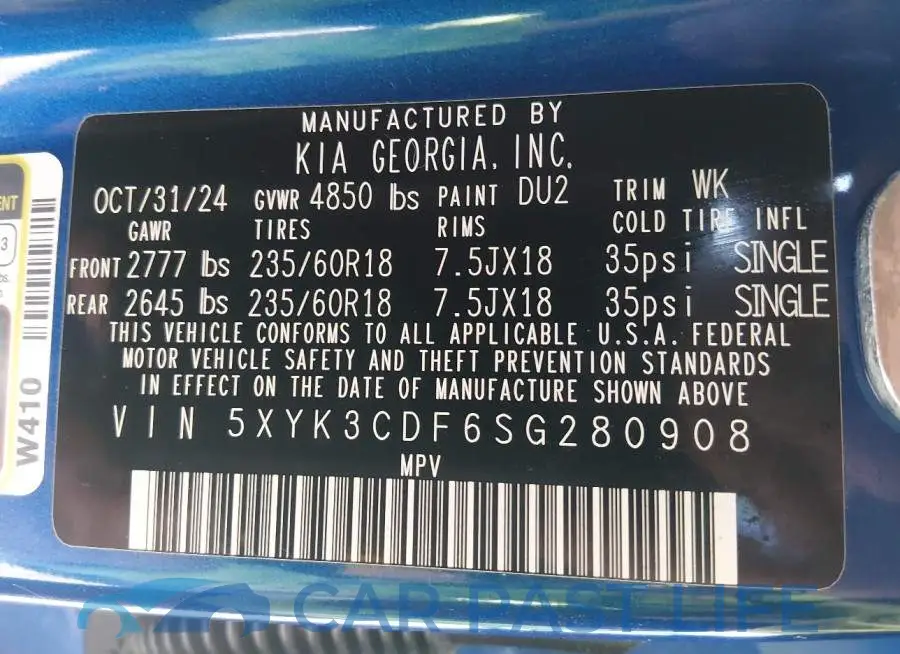 5XYK3CDF6SG280908# 9