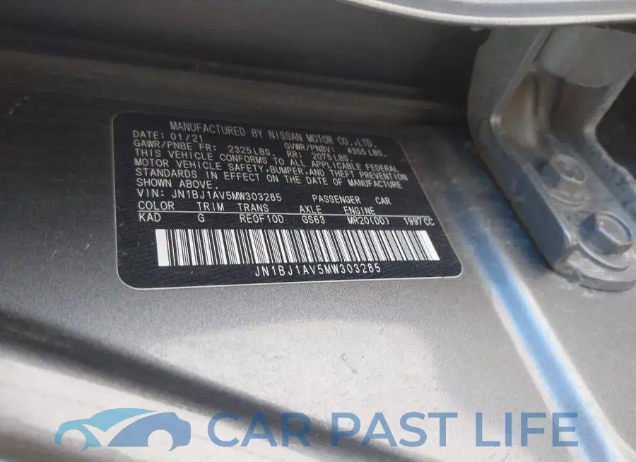 JN1BJ1AV5MW303285# 9