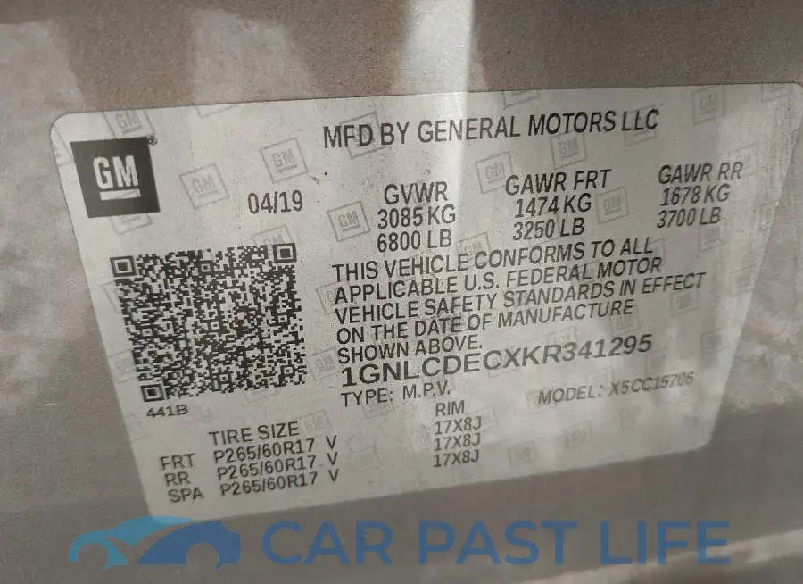 1GNLCDECXKR341295# 9