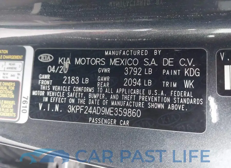 3KPF24AD9ME359860# 9