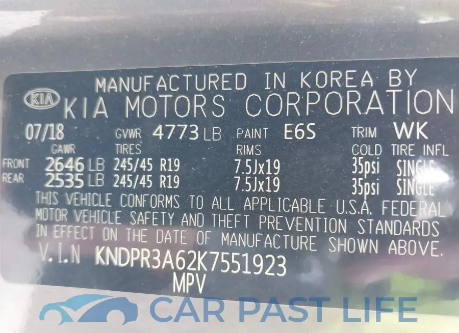 KNDPR3A62K7551923# 9