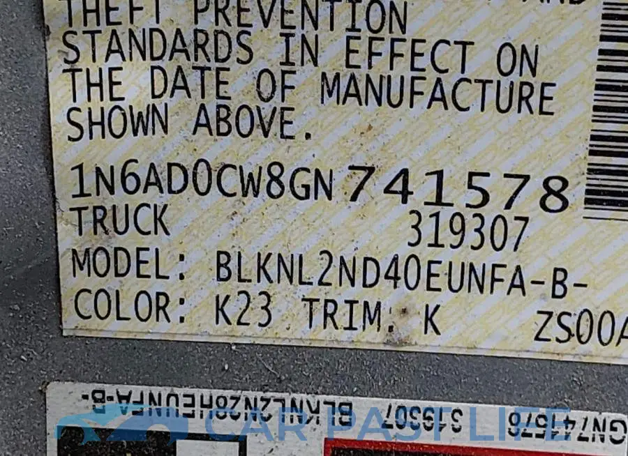 1N6AD0CW8GN741578# 9