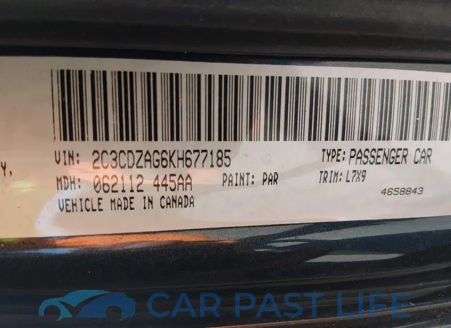 2C3CDZAG6KH677185# 9