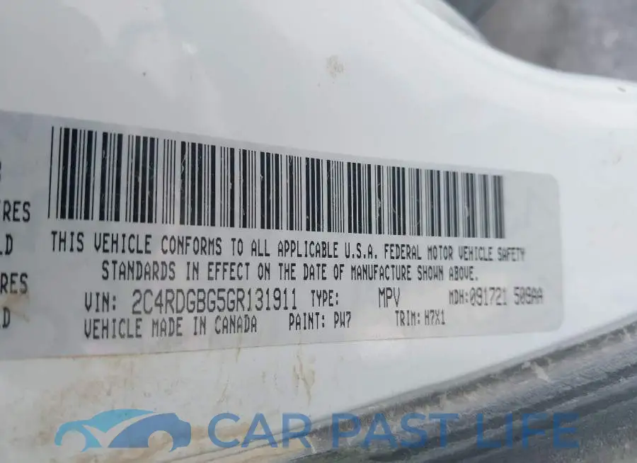 2C4RDGBG5GR131911# 9
