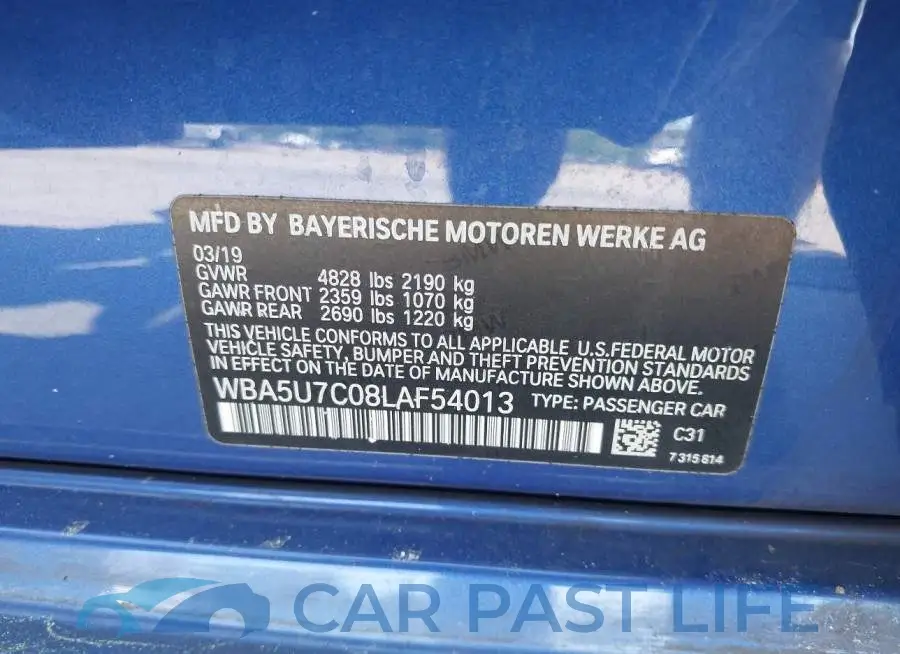 WBA5U7C08LAF54013# 9