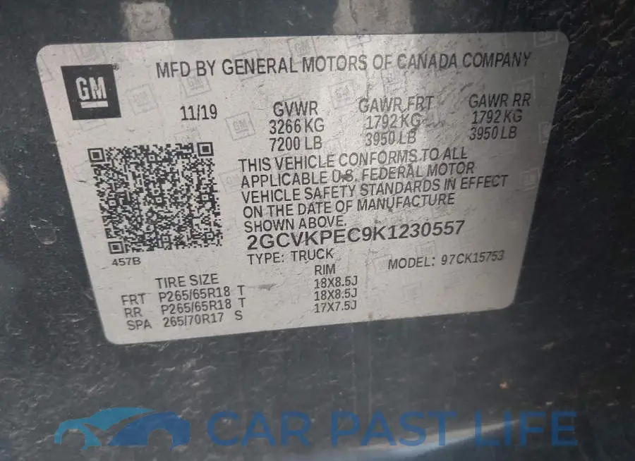 2GCVKPEC9K1230557# 9