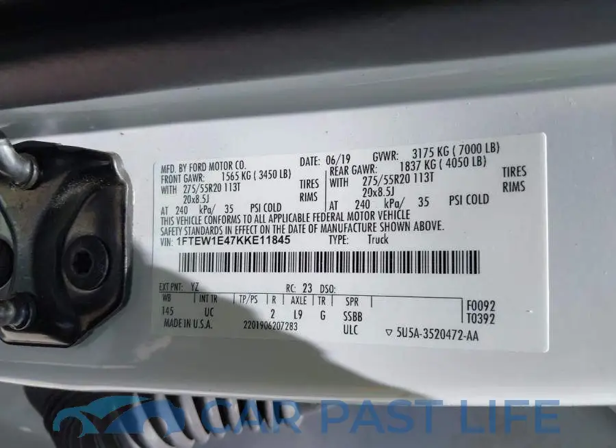 1FTEW1E47KKE11845# 9