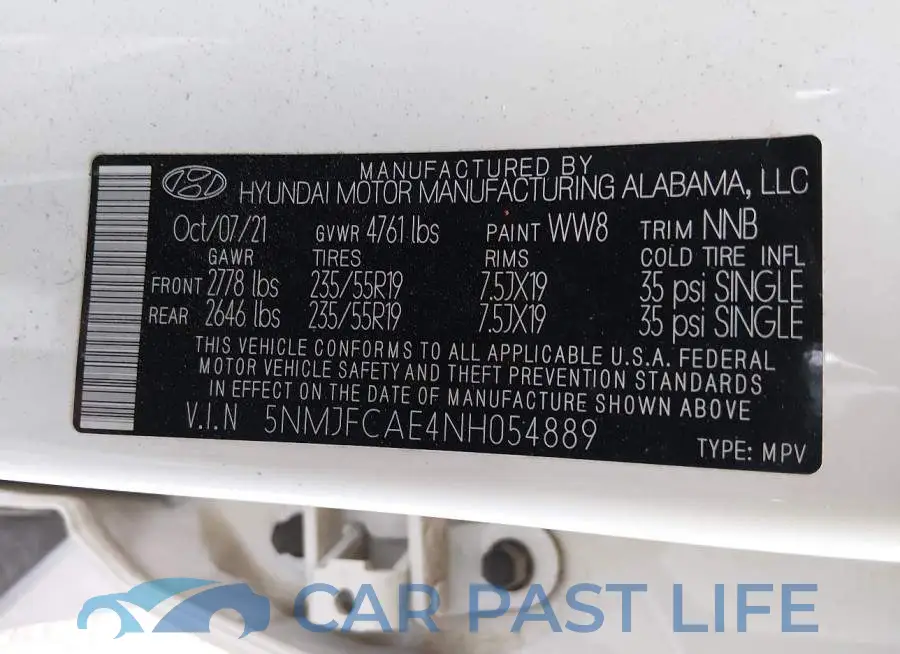 5NMJFCAE4NH054889# 9
