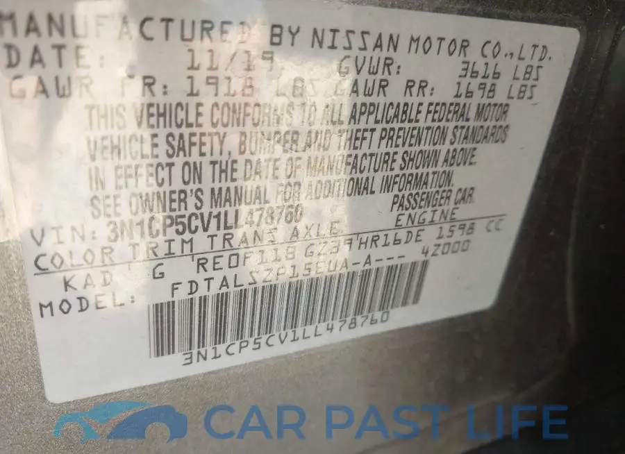 3N1CP5CV1LL478760# 9