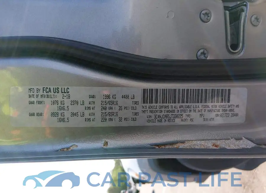 3C4NJCAB5JT330225# 9